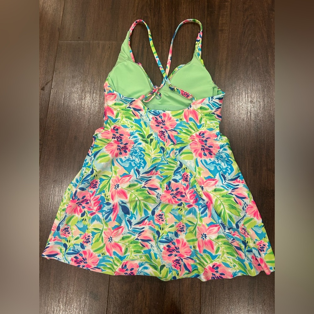 NWT Stella Parker Size Small Wrap Swim Dress Multicolor Water Lily Pattern - Picture 5 of 11
